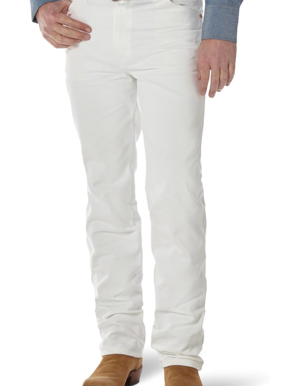 Wrangler Men's white boot cut jeans 34x35
